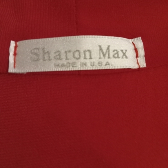 Sharon Max Red Pleated Open Front Cardigan - Picture 7 of 8